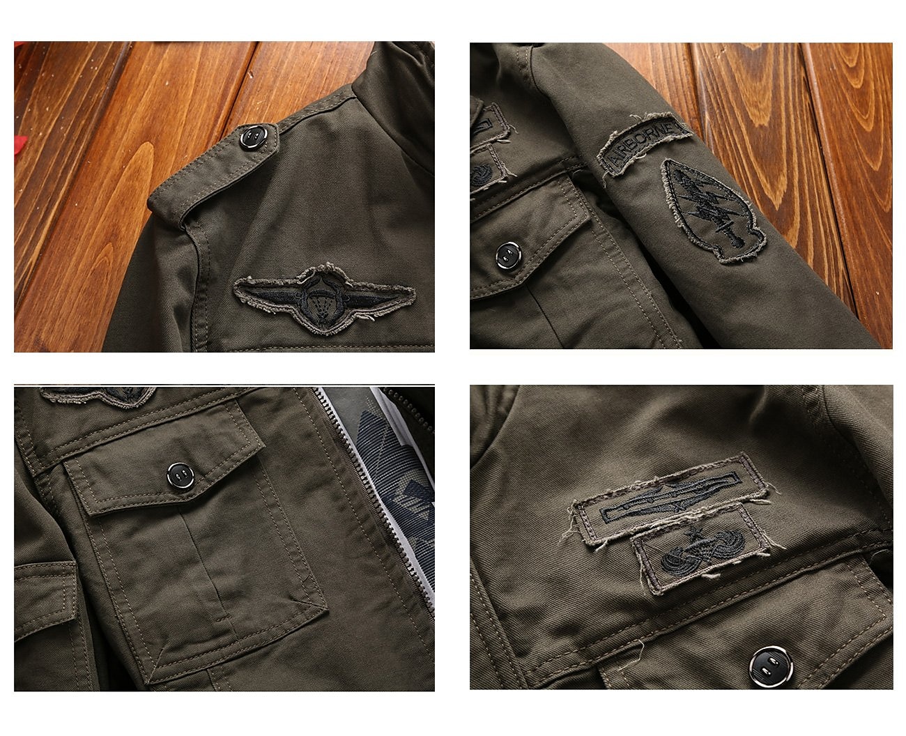 Herren Bomberjacke Einsatzjacke übergangsjacke Taktische Jacke Täglich Wochenende Winter Einfarbig Militär Taktisch Stehkragen Regulär Baumwolle Schwarz Armeegrün Khaki Jacken 2025 - $49.99 –P2