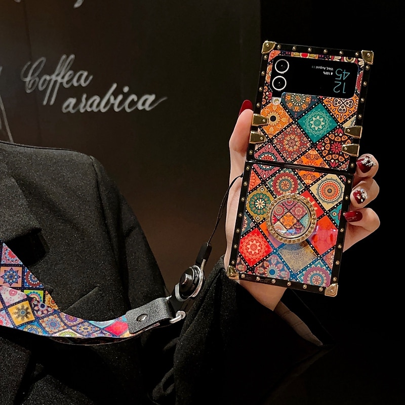 Phone Case For Samsung Galaxy Z Flip 5 Z Flip 4 Z Flip 3 Handbag Purse Flip Flip with Adjustable  Neck Strap Kickstand Butterfly PC 2025 - $16.99 –P1
