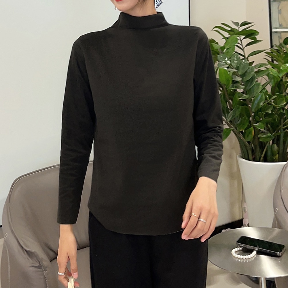 Per donna Maglieria intima Camicia di fondo Tinta unica Caldo sfocato Pile Sherpa Manica lunga A collo alto Collo di pile Top regolari Strada Informale Nero Giallo Rosa Blu marino Cachi Autunno del 2025 a $15.99 –P1