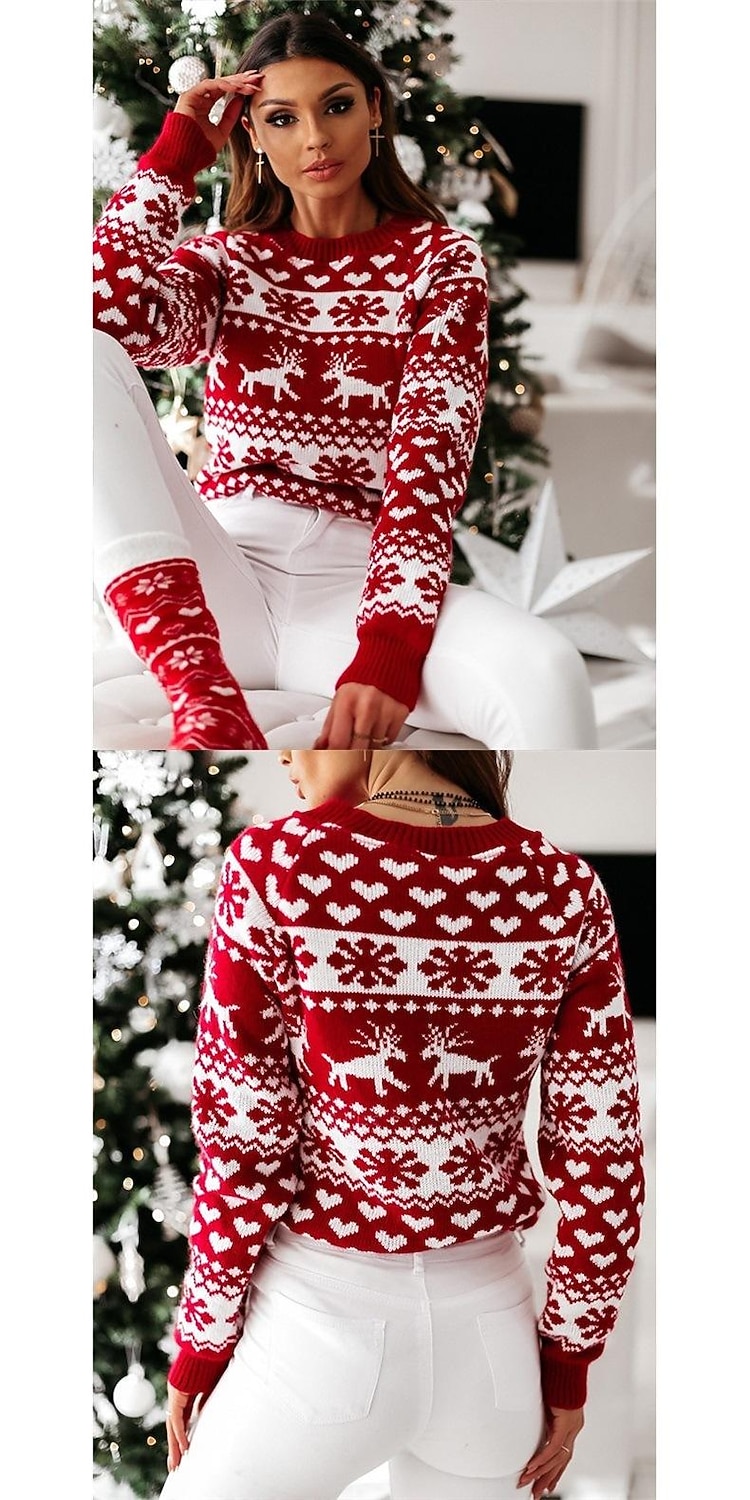 Ren Snöflinga Ful jultröja Jumper Dam Jul Vuxen Vuxna Jul julafton Jul Fest Topp 2025 - $43.99 –P3
