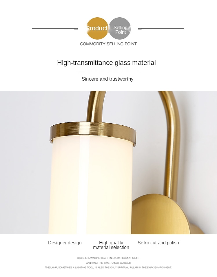 LED Wall Light Brass, Modern Strip Wrought Iron Glass Wall Lamp, Indoor Bedroom Bedside Lighting Wall Lights, Living Room Stair Lamps 2026 - $59.99 –P14