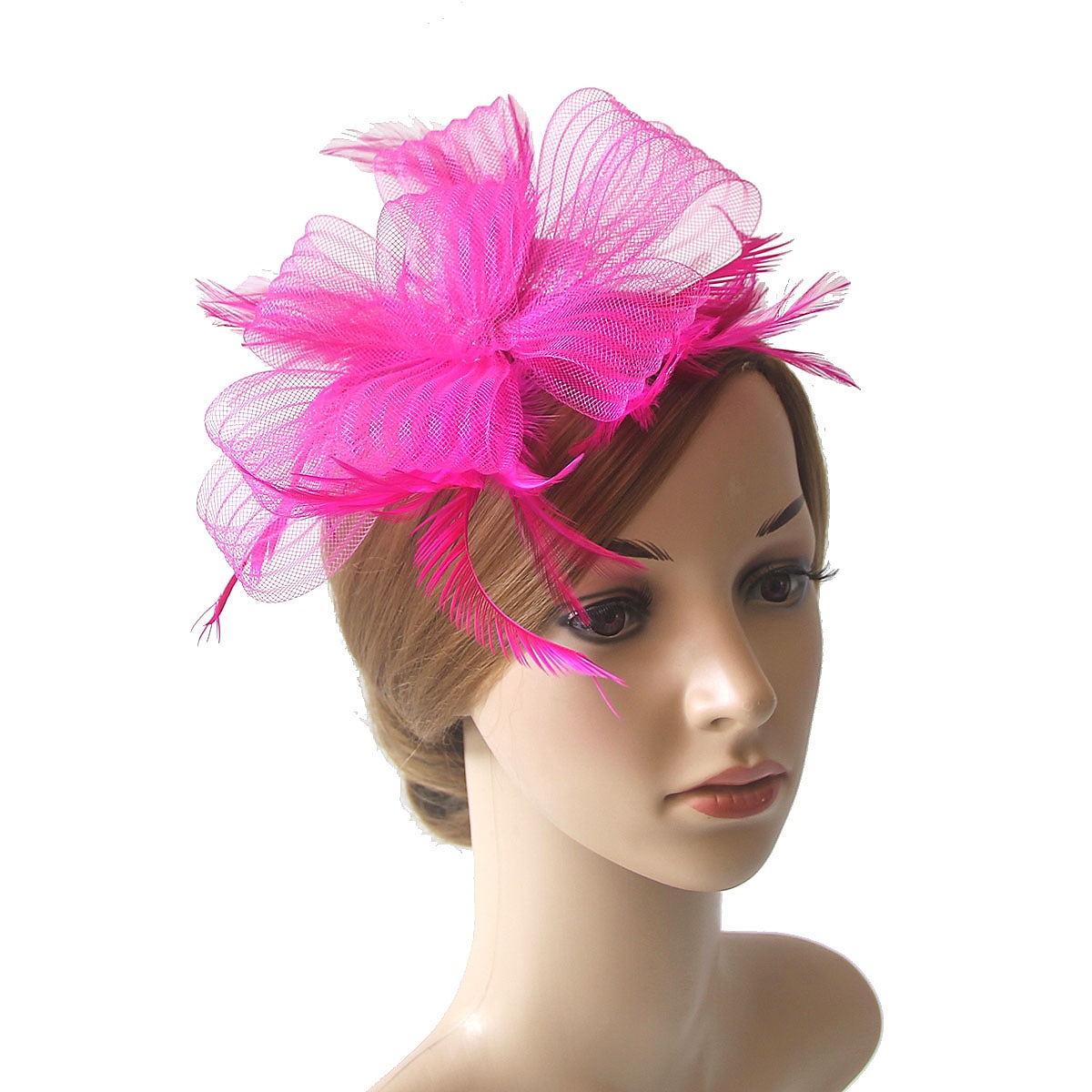 fascinators kentucky derby klobouk pokrývka hlavy organza polyester / polyamid kbelík klobouk párty / večer dovolená koktejl královský astcot vintage styl elegantní s nášivkami z peří pokrývka hlavy 2025 - $20.99 –P3