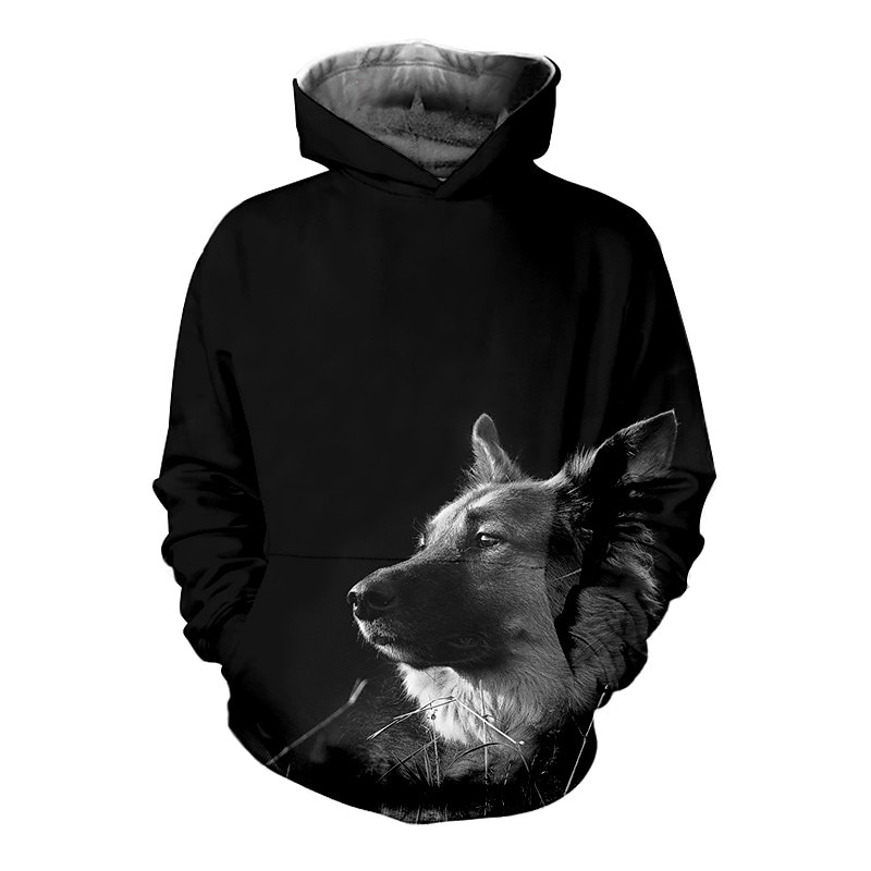 Sweat à capuche Pullover Enfants Garçon Animal Chien manche longue Poche Haut pour enfants Casual 3D effet Sweat à capuche Frais du quotidien Noir bleu marine Bleu Automne Hiver 7-13 ans de 2025 ? $18.99 –P5