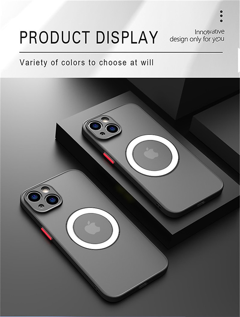 Чехол для iPhone 16e iPhone 16 iPhone 15 Pro Max Plus iPhone 14 13 12 11 Pro Max Plus X XR XS Защитный чехол тонкий с MagSafe полупрозрачный ультратонкий матовый блестящий однотонный PC 2025 - $13.99 –P9