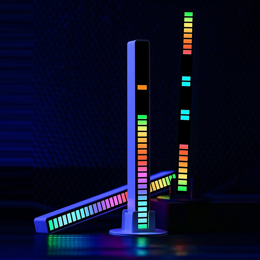 RGB Voice-controlled Synchronous Rhythm Light Internet Popular Color Music Environment Light Car Desktop Sensing Creative Led Atmosphere Light 2024 - $12.99 –P6