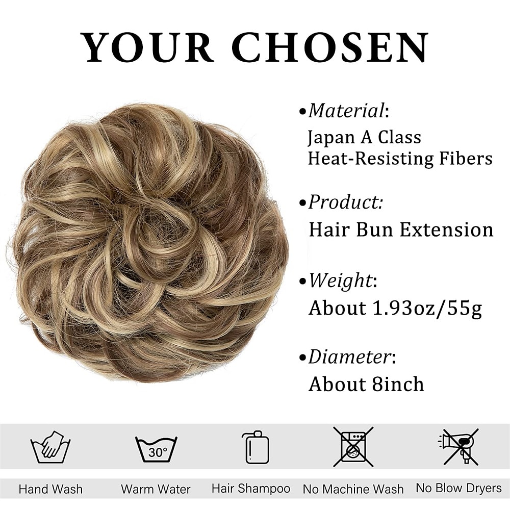 Messy Hair Buns Hair Piece Curly Hair Scrunchies for Women Girls Hairpieces Wavy Donut Hair Pieces Hair Bun Updo Hair Chignons 2026 - $16.49 –P8