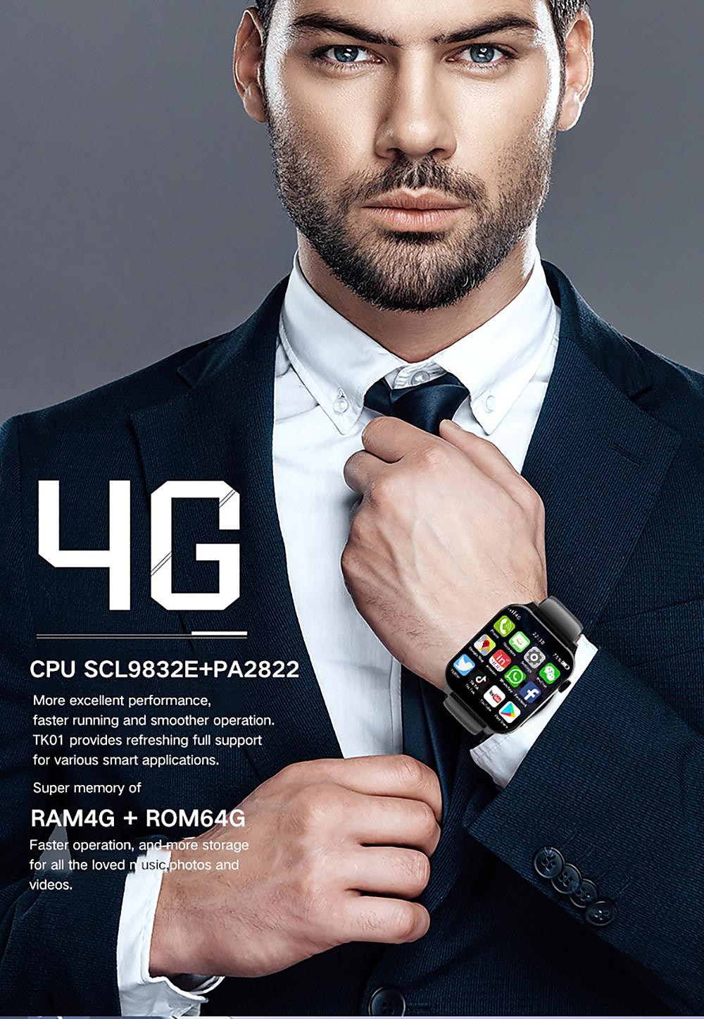 696 TK01 Smart Watch 1.99 inch 4G LTE Cellular Smartwatch Phone Bluetooth 4G Pedometer Call Reminder Sleep Tracker Compatible with Android iOS Men GPS Hands-Free Calls with Camera IP 67 31mm Watch 2025 - $211.99 –P2
