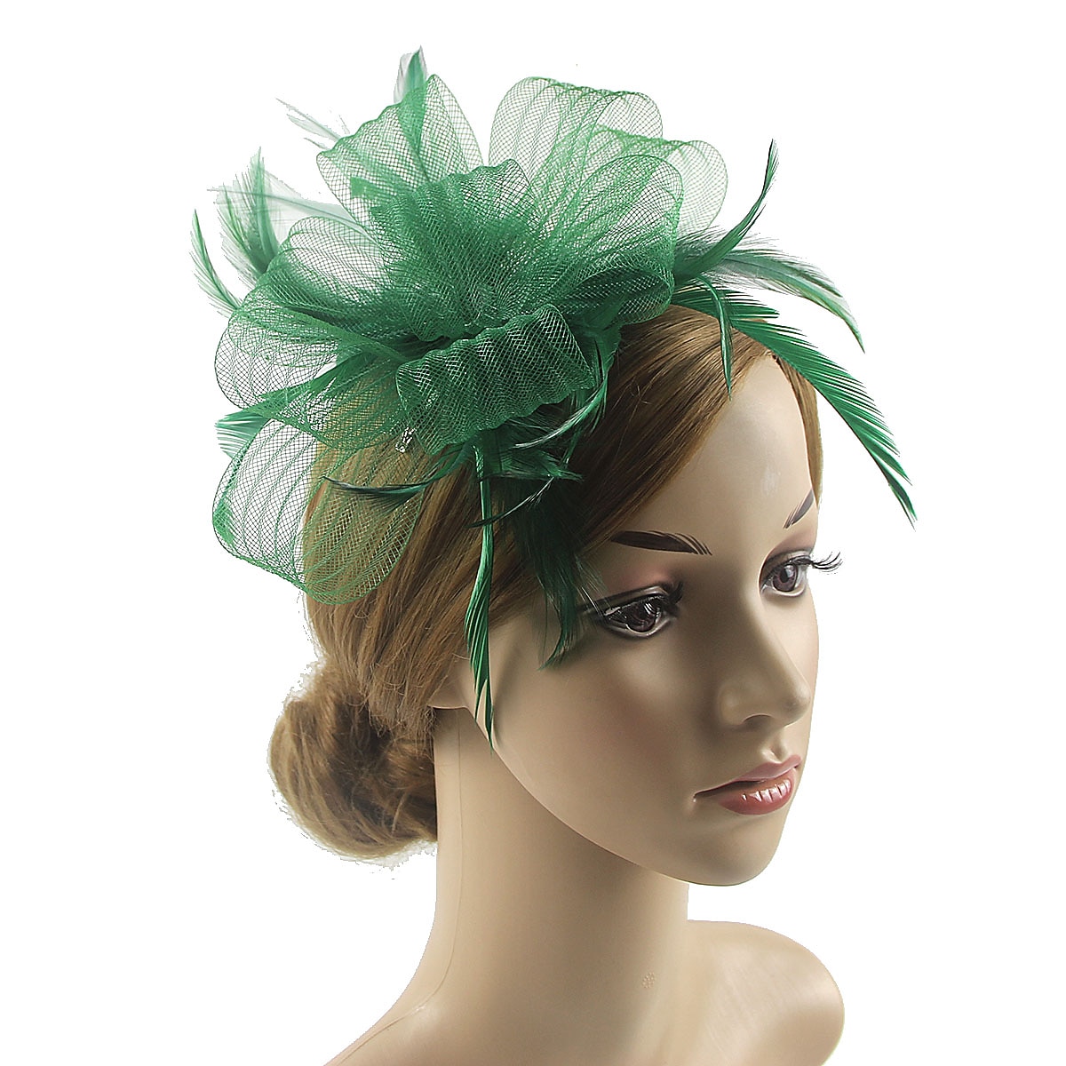 fascinators kentucky derby klobouk pokrývka hlavy organza polyester / polyamid kbelík klobouk párty / večer dovolená koktejl královský astcot vintage styl elegantní s nášivkami z peří pokrývka hlavy 2025 - $20.99 –P1