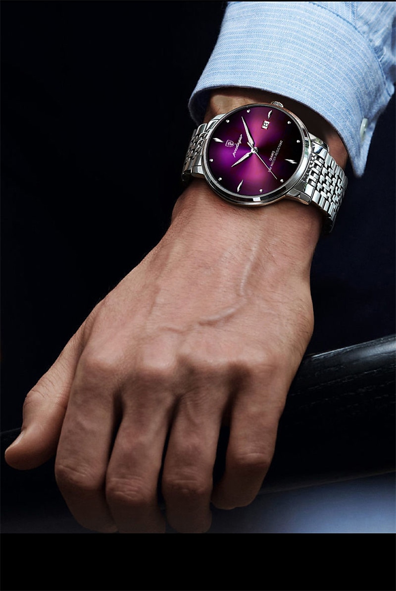The new POEDAGAR/ P868 brand men's watch waterproof glow-in-the-dark slim calendar quartz watch is a hit with foreign trade 2025 - GBP £12 –P12