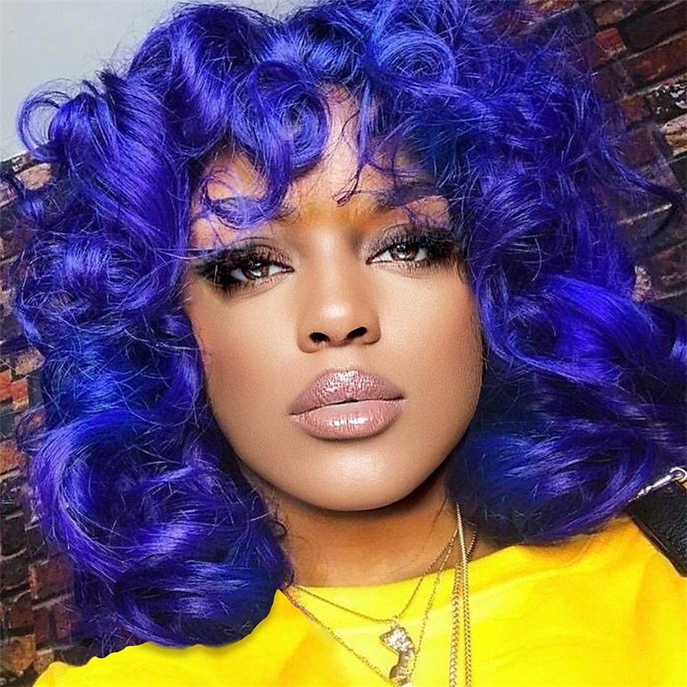korte krullende pruiken voor zwarte vrouwen zachte zwarte grote krullende pruik met pony afro kinky krullen hittebestendige natuurlijk ogende synthetische pruik voor afro-amerikaanse vrouwen 2025 - $21.99 –P7