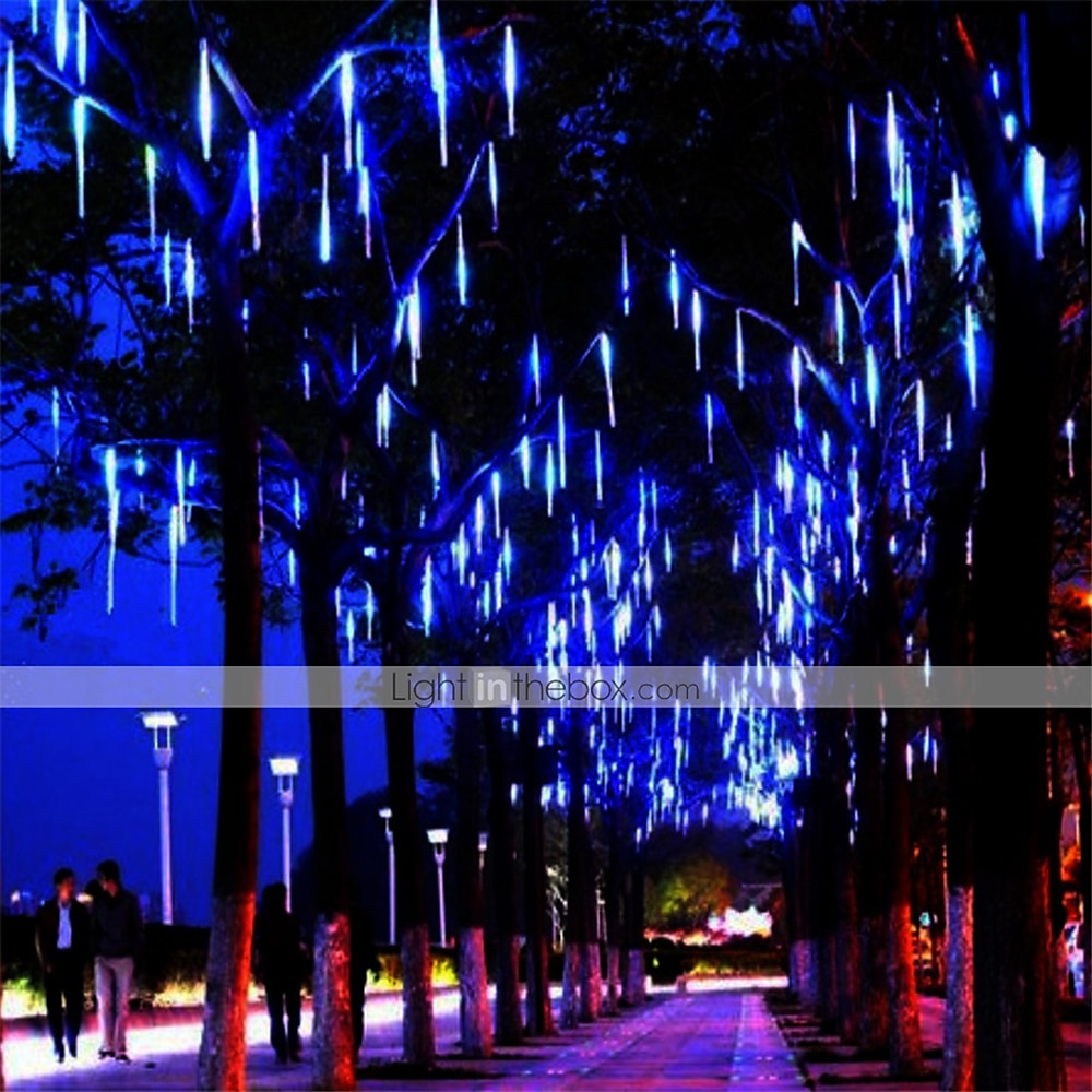 2 πακέτα μετεωρίτη ντους βροχής led φωτιστικό led 30cm 11,8 ίντσες 16 σωλήνες 384 led που πέφτουν σταγόνα βροχής παγωμένο χριστουγεννιάτικο δέντρο γάμος νεράιδα φως γιορτινή διακόσμηση δρόμου 2025 - $27.99 –P12