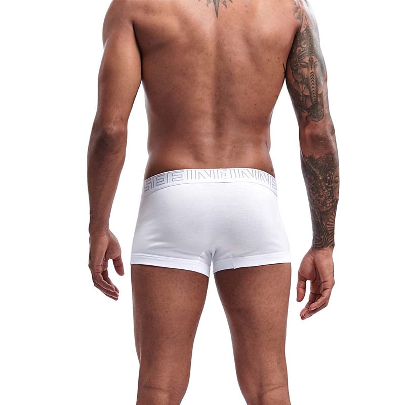 Men's 1pack Underwear Basic Panties Boxers Underwear Briefs Print Cotton Antibacterial Leak Proof Letter Mid Waist Black White 2025 - $10.49 –P7