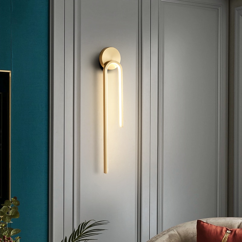 led vegglamper innendørs kobber, moderne led vegglampebelysning 21,4" lineær slankt rørformet gull veggmontert lampe for trapp, soverom 2025 - $165.99 –P4