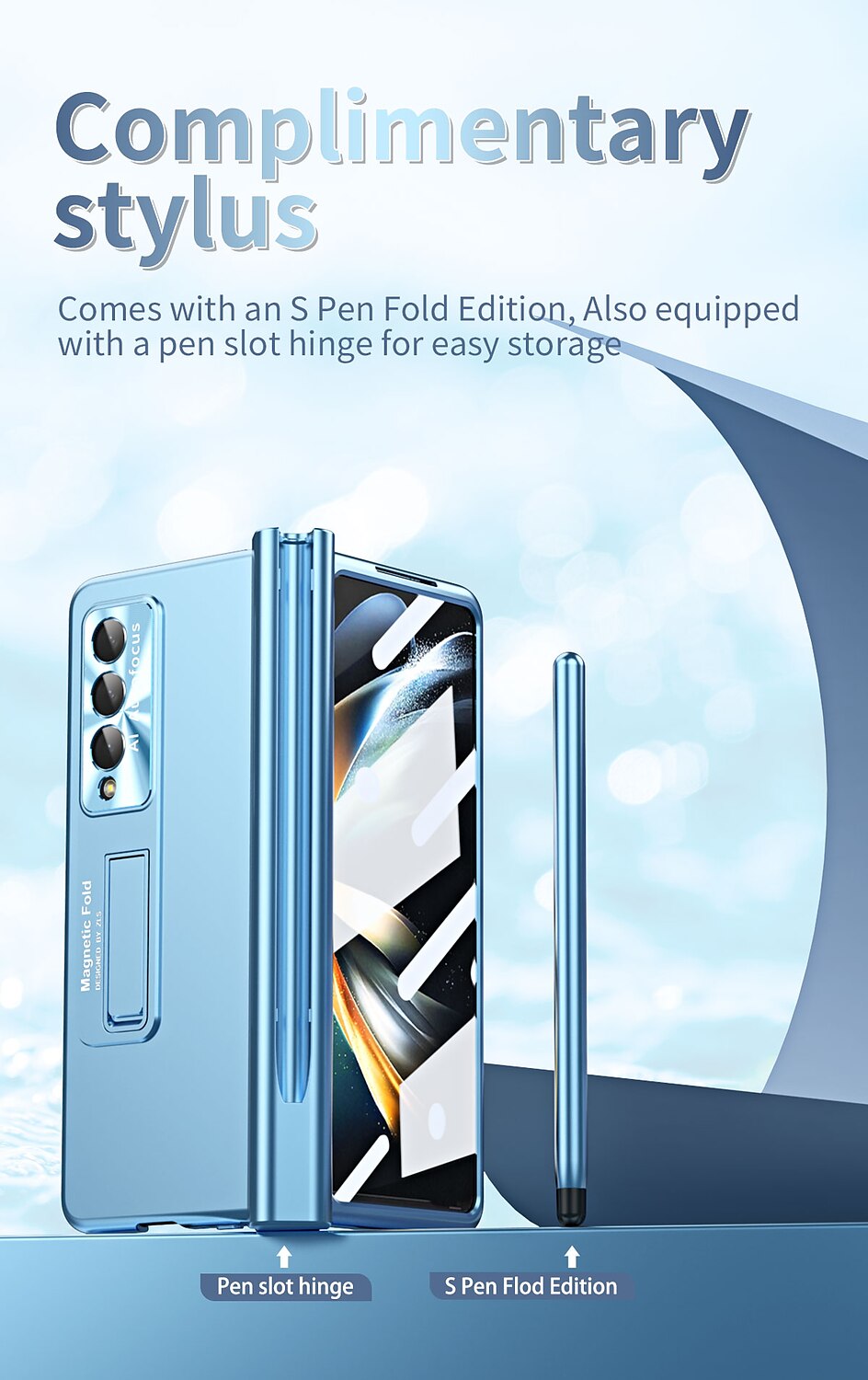 τηλέφωνο tok Για Samsung Galaxy Z Fold 5 Z Fold 4 Z Fold 3 Πίσω Κάλυμμα Προστατευτικό φακού κάμερας Σταντ ποδηλάτου με στυλό S Μονόχρωμο Ψημένο γυαλί PC Μεταλλικό 2025 - $34.99 –P8