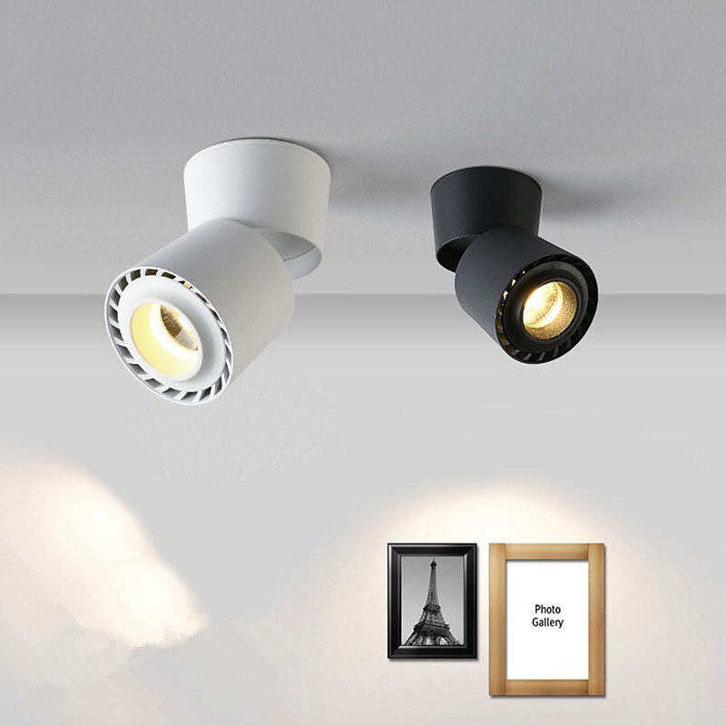 led 12w dimbar takspotlight konstbelysning spotlight inomhus vägglampa taklampa 960lm svart vit 2025 - $41.99 -P1