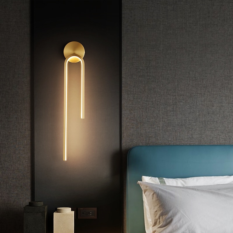 led vegglamper innendørs kobber, moderne led vegglampebelysning 21,4" lineær slankt rørformet gull veggmontert lampe for trapp, soverom 2025 - $165.99 –P1