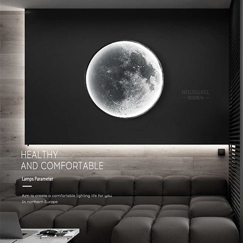 appliques murales led lune intérieur, simplicité chambre salon fond applique murale lumière lune illumination lumières décoratives de 2025 ? $165.99 –P5