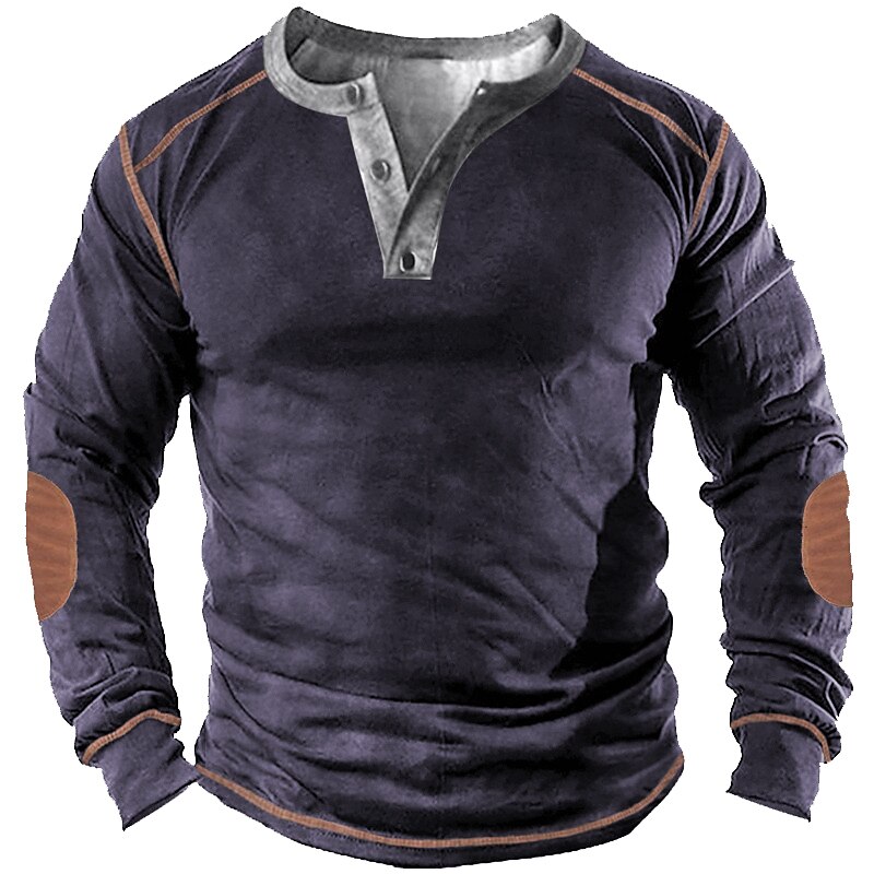 Herr Tröja Grön Blå Purpur Gul Rubinrött Henley krage Grafisk Färgblock Sport & Utomhus Ledigt Dagligen 3D-tryck Plusstorlekar Grundläggande Vintage Designer Vår & sommar Kläder Pull Tröjor Långärmad 2025 - $22.99 –P3