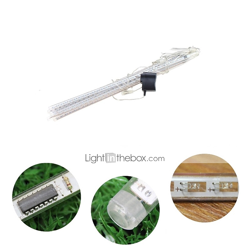 led מטאורים גשם אורות 30 ס"מ 11.8 אינץ' 8 צינורות 192 led נטיפי קרח שלג נופל אורות נצנצים כוכב חיצוני טיפת גשם אורות חג המולד מסיבת חתונה חג קישוט עץ 2026 - $16.99 –P15
