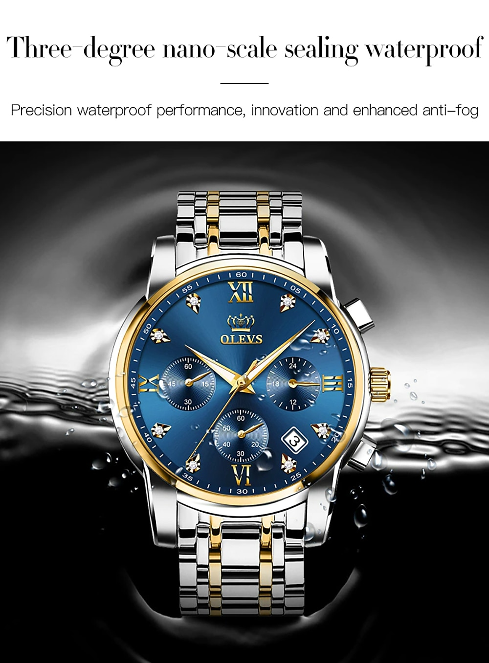 OLEVS Quartz Watch for Men Chronograph Luminous Luxury Wristwatch Large Dial Calendar Day Date Metal Stainless Steel Waterproof Wrist Watch Fashion Stylish Business Classic Gift 2026 - $39.99 –P13