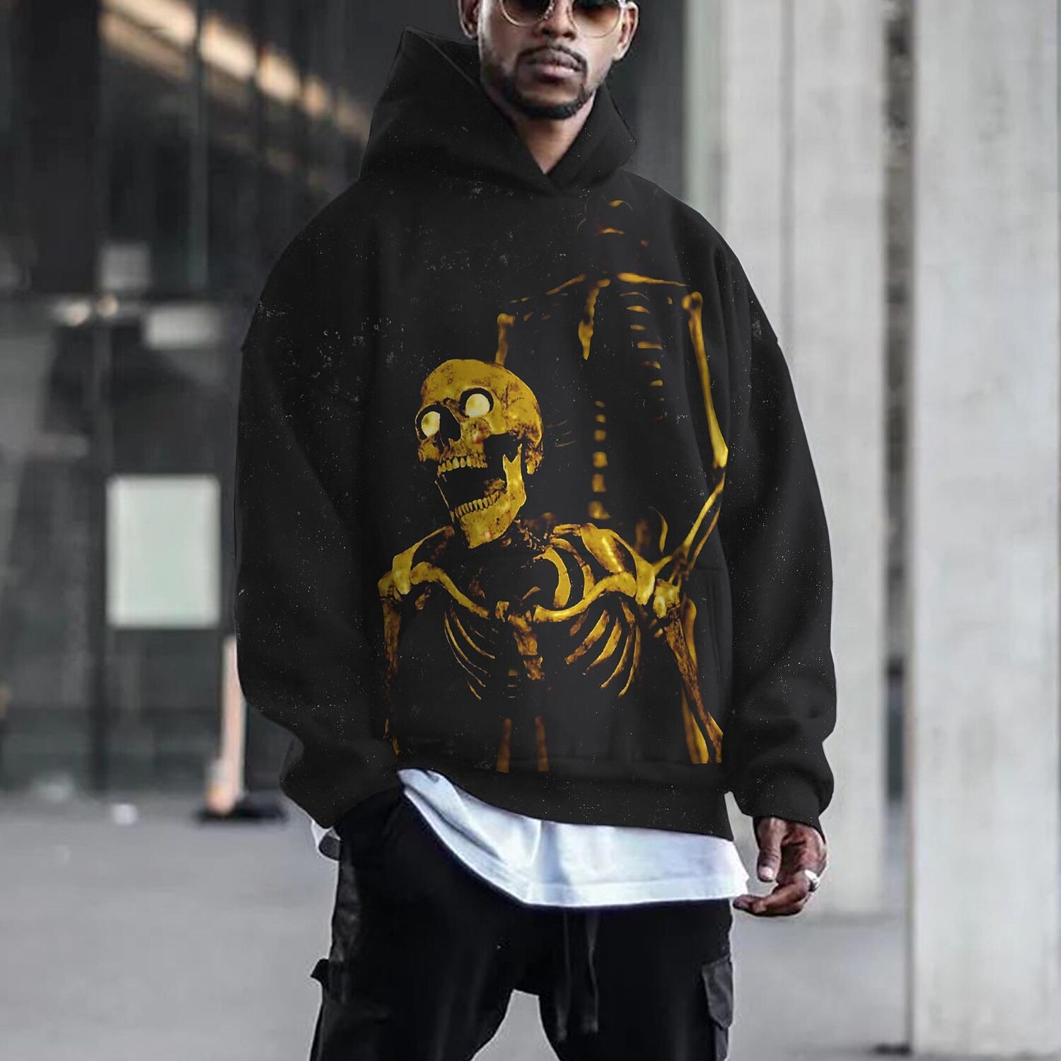 Punk Gothic Skeleton Skull Hoodie Skull Front Pocket Graphic For Couple's Men's Women's Adults' Masquerade 3D Print Casual Daily 2025 - $34.99 –P1