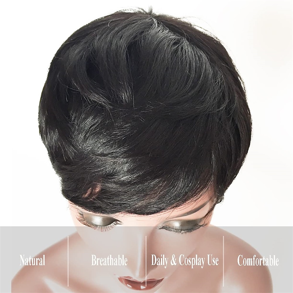 korte pruiken korte pixie pruiken voor zwarte vrouwen korte pruiken pixie cut pruiken voor afro-amerikanen bordeaux korte pixie pruiken 2025 - $23.99 –P7