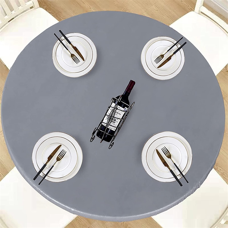 fata de masa nordica fata de masa elastica rotunda in aer liber fata de masa din PVC impermeabila si rezistenta la ulei pentru bucatarie, petrecere, vacanta, bufet 2025 - $8.49 –P4
