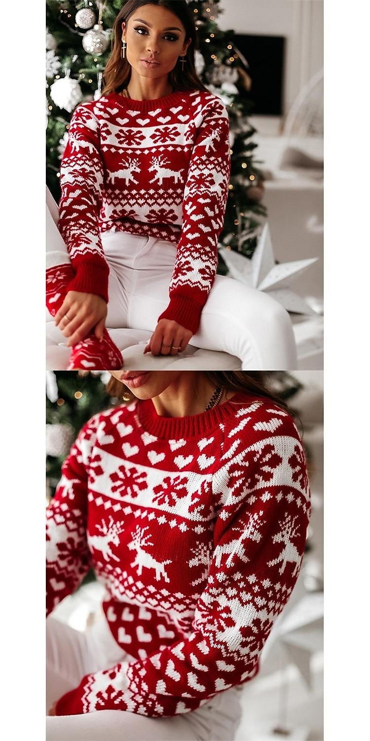 Ren Snöflinga Ful jultröja Jumper Dam Jul Vuxen Vuxna Jul julafton Jul Fest Topp 2025 - $43.99 –P6