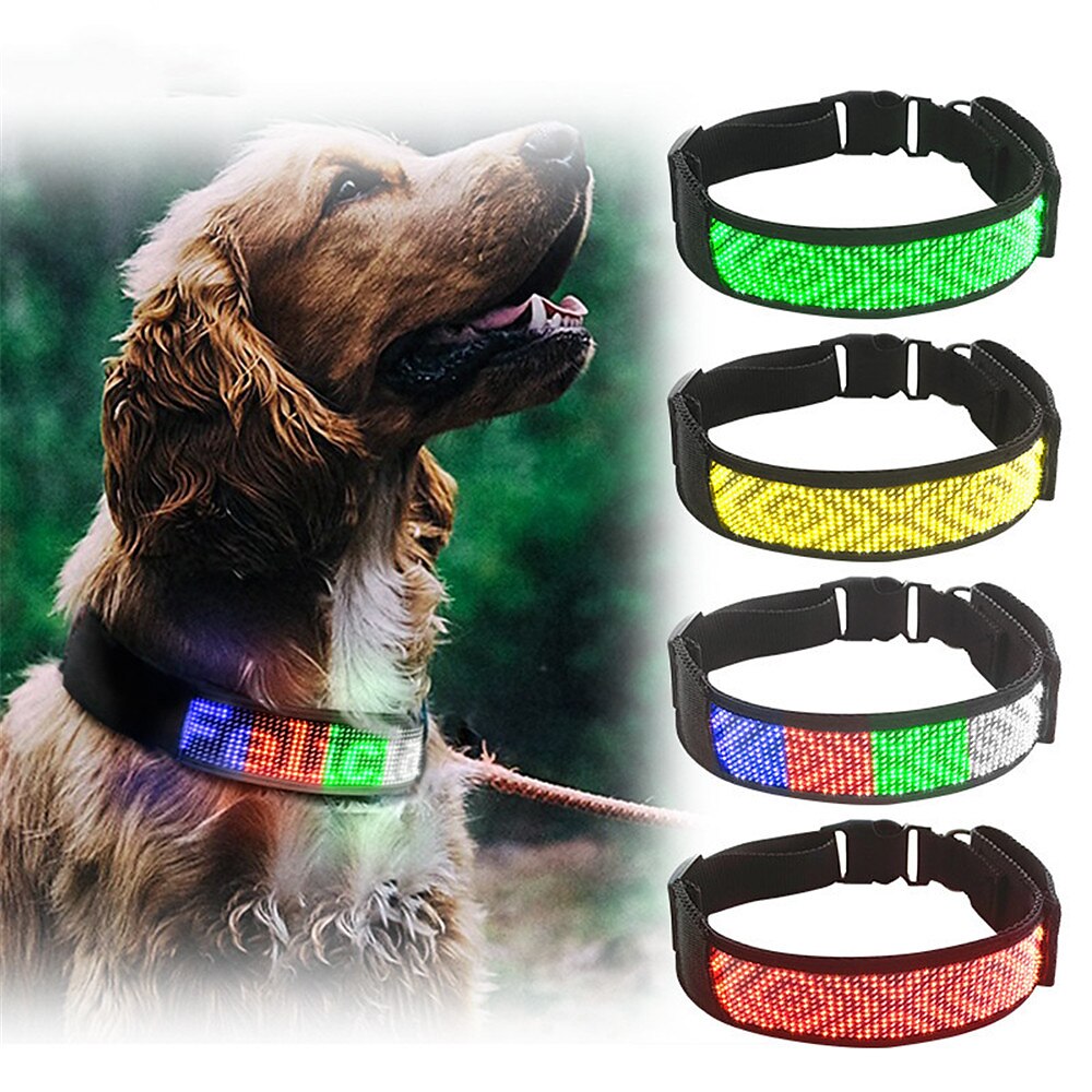 2025年 2023 新しい Bluetooth プログラマブル LED ペット犬猫首輪点滅発光調整可能な名前サイン抗紛失首輪 コレクション – $43.99 –P9