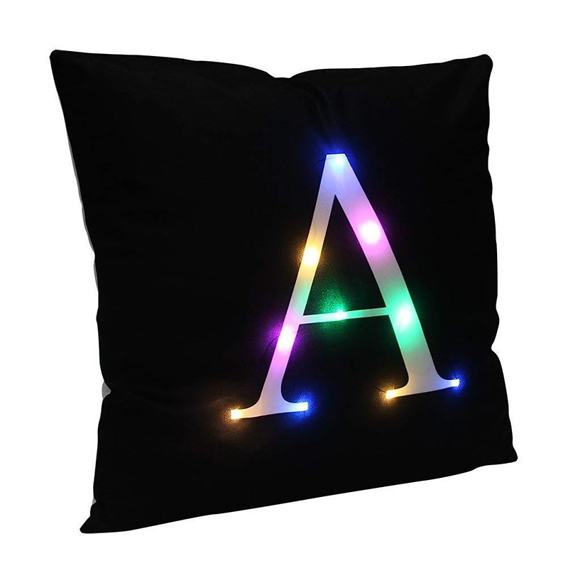led párnahuzat világító párnahuzat angol betűs elemmel működő párna párnahuzat otthoni kanapé párnahuzat nappali dekoráció 45x45cm 17,7x17,7 hüvelyk 2025 - $11.49 –P2