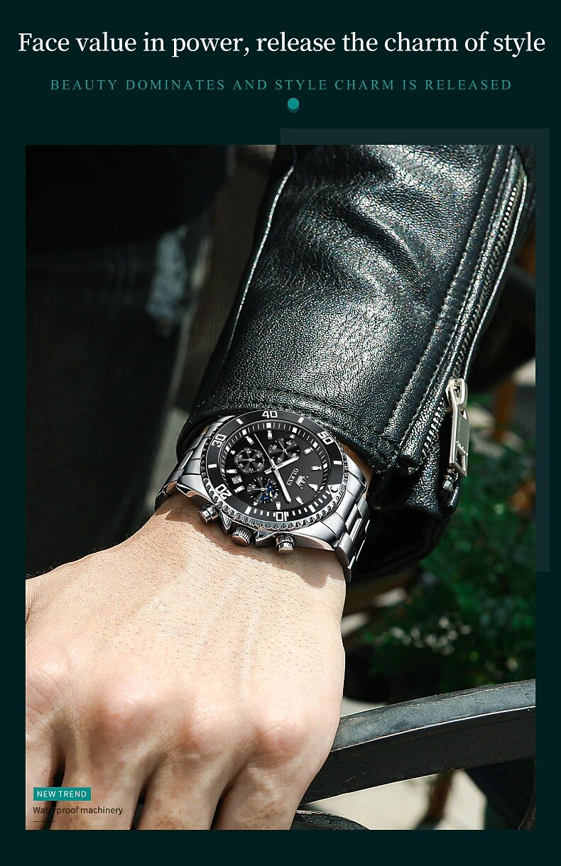 OLEVS kwarts horloge cadeau voor mannen mode luxe duik klassieke kwarts herenhorloges sport waterdicht roestvrijstalen band horloges 2026 - $44.99 –P4