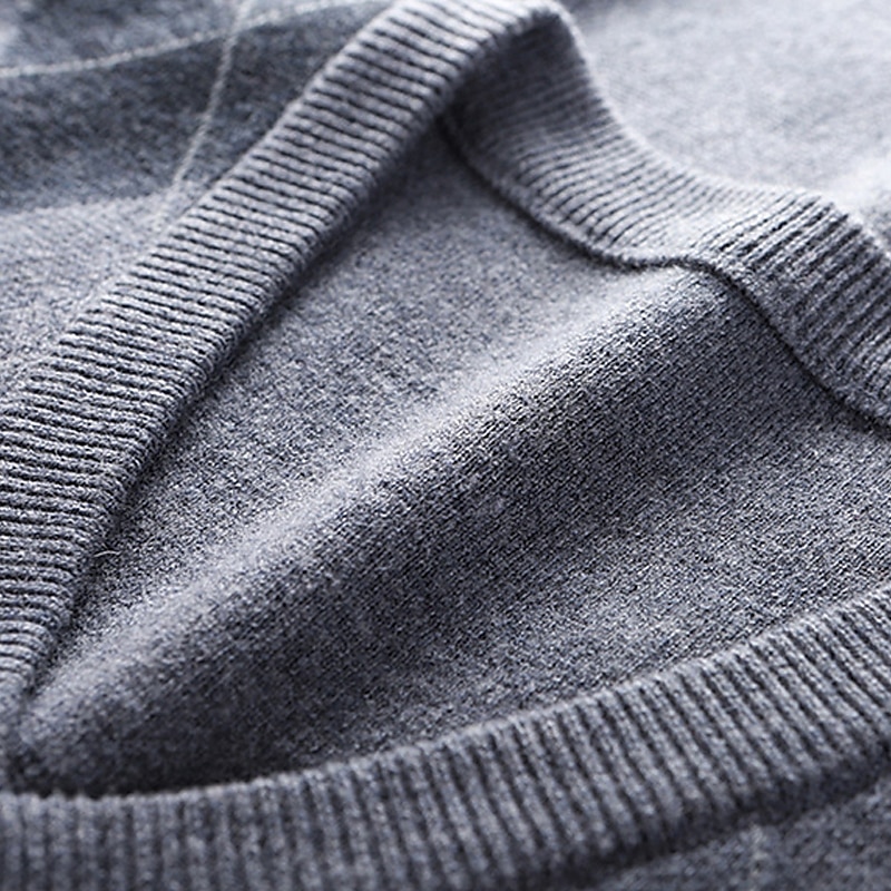 Voor heren Trui Trui vest Herenkleding Truien Stoppen Geribd breien Gebreid Kleurenblok V-hals Modern eigentijds Vrije tijd Werk Alledaagse kleding Kleding Mouwloos Winter Lente & Herfst Kameel Wijn 2025 - $36.99 –P11