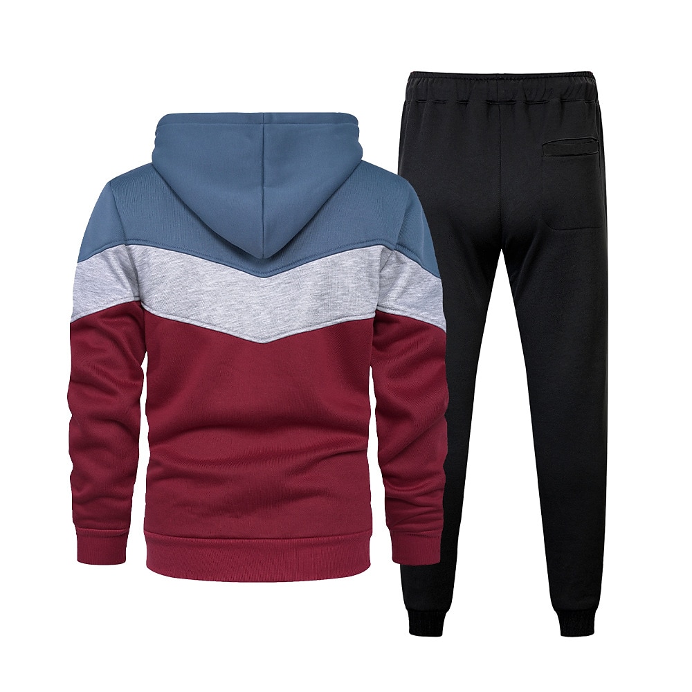 Hombre Tracksuit Sudadera 2 Piezas Calle Primavera Manga Larga Mantiene abrigado Transpirable Dispersor de humedad Aptitud física Corriendo Entrenamiento activo Ropa de deporte Ropa de Deporte Azul 2025 - $24.99 –P9