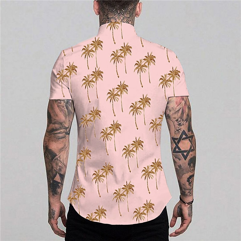 Męskie Graficzny Drzewo kokosowe Hawajskie Koszula Koszula hawajska Koszula Aloha Krótki rękaw Koszula Wieczorne Moda Designerskie Codzienny Na zewnątrz Ulica Codzienny Biały Rumiany róż Czerwony 2025 - $24.99 –P2