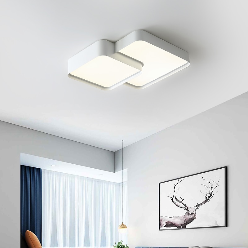 2025年 LEDシーリングライトブラックスクエア、18.7インチシーリングランプ調光対応リビングルームランプモダンキッチン廊下ベッドルーム  コレクション – $227.39 –P6