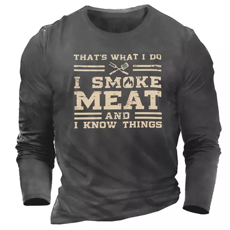 Herr Grafisk Brev T-shirt T-shirts Långärmad T-shirt 3D-tryck Rund hals Skjorta Designer Komfort Fritid Utomhus Dagligen Sport Svart Marinblå Militärgrön Vår & Höst Kläder S M L XL 2XL 3XL 2025 - $7.99 –P1