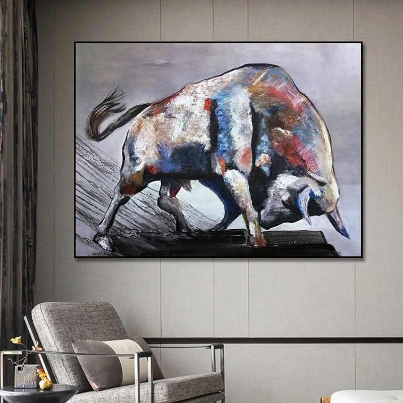 Handgefertigtes handgemaltes Ölgemälde Wand modernes abstraktes Pferd Leinwand Gemälde Heimdekoration Dekor gerollte Leinwand kein Rahmen ungedehnt 2025 - $139.99 –P12