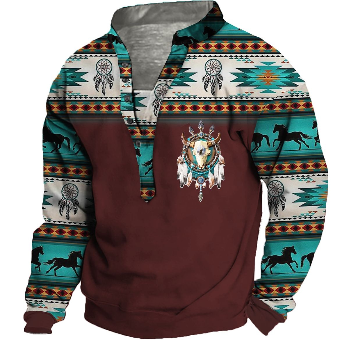 Homme Tribal Imprimés Photos Sweat shirt Sweat manche longue Sweat-shirt Col Mao Vêtement de rue Design Décontractées 3D effet Casual du quotidien Des sports Imprimer Printemps & Automne de 2025 ? $33.99 –P3