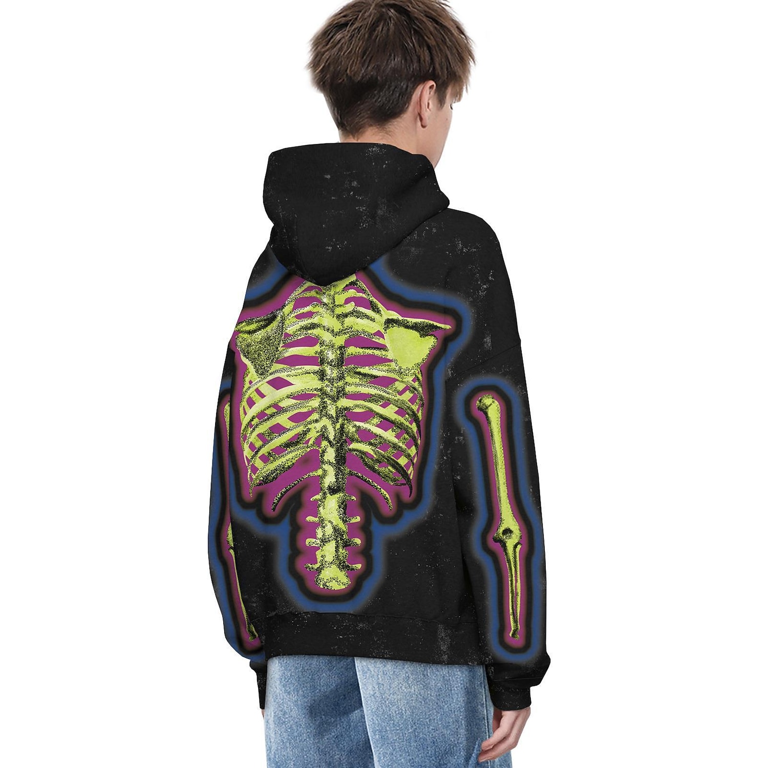 Punk Gothic Skeleton Skull Hoodie Skull Front Pocket Graphic For Couple's Men's Women's Adults' Masquerade 3D Print Casual Daily 2025 - $34.99 –P5