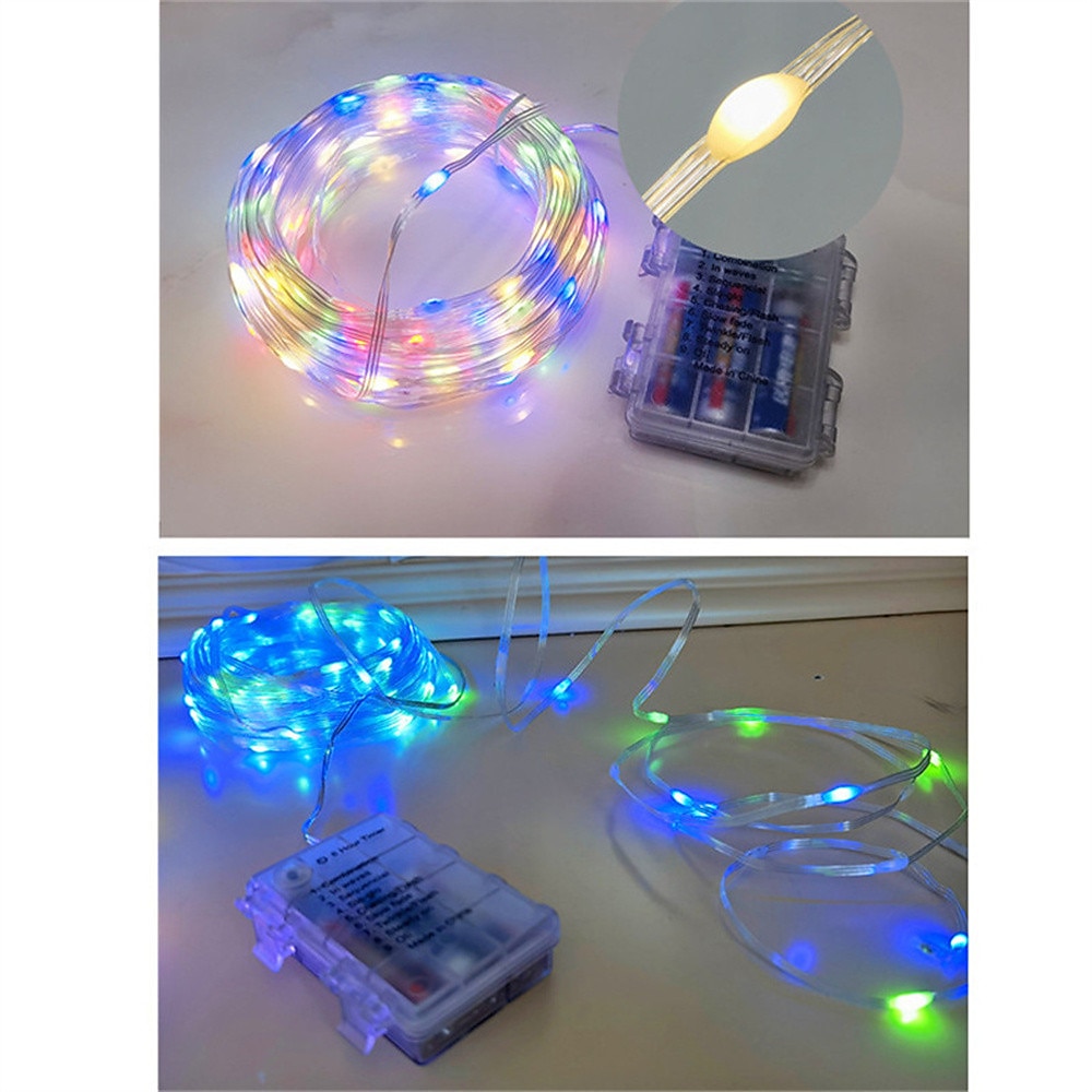 أضواء سلسلة الجنية led 5m 10m البطارية / USB تعمل بجهاز التحكم عن بعد الموقت وميض سلسلة الأنوار 8 أوضاع أضواء اليراع 2025 - $14.99 –P6
