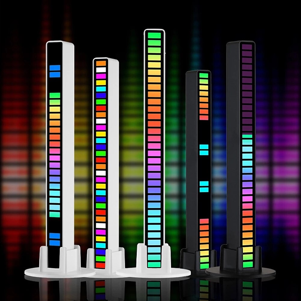 RGB Voice-controlled Synchronous Rhythm Light Internet Popular Color Music Environment Light Car Desktop Sensing Creative Led Atmosphere Light 2024 - $12.99 –P1