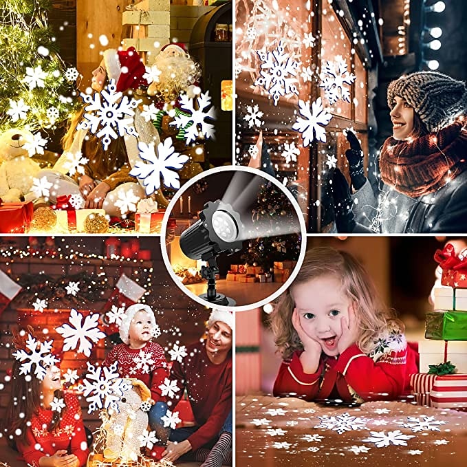 Snowflake lampa projektora oświetlenie świąteczne o wysokiej jasności wtyczka niskiego napięcia pilot boże narodzenie wewnątrz i na zewnątrz atmosfera dekoracyjna lampa projektora 2025 - $27.99 –P6