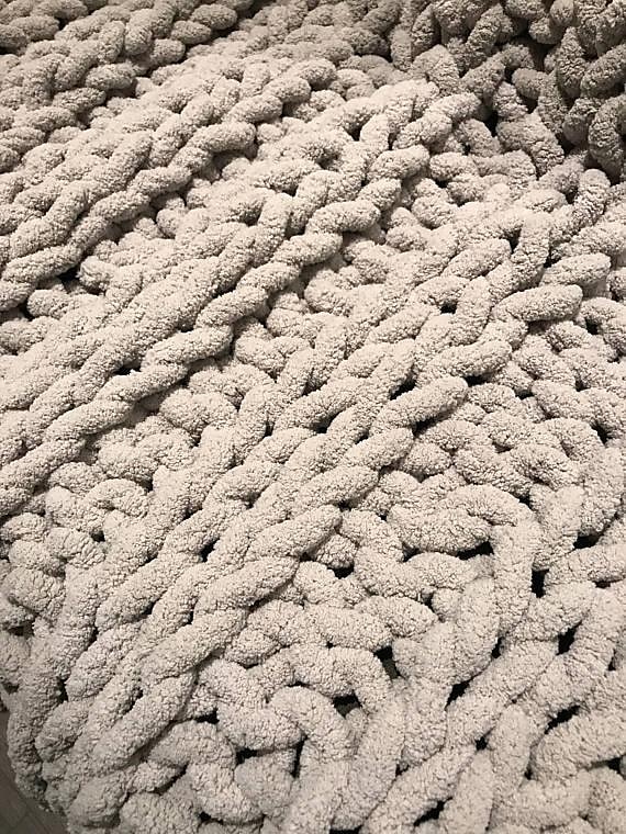 Chunky Knit Throw Blanket Soft Luxury Chenille Yarn Blanket for Farmhouse Boho Decor,Handmade Tight Braided Thick Cable Knit Throw for Bed,Couch,Light Grey 2025 - $31.99 –P11