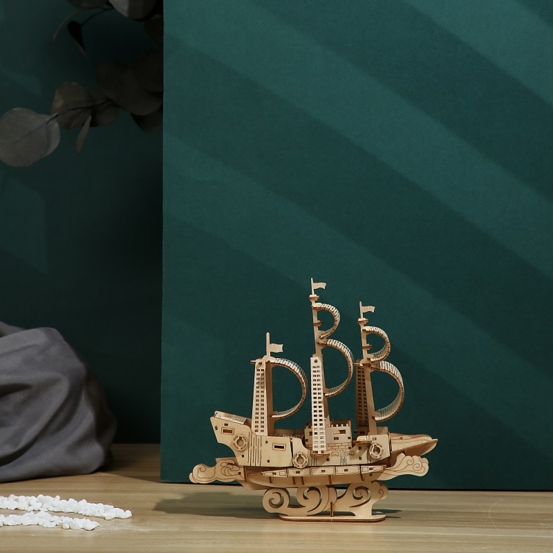 3D Wooden Puzzles DIY Model Ocean - Sailboat Puzzle Toy Gift for Adults and Teens Festival/Birthday Gift 2025 - $31.99 –P7