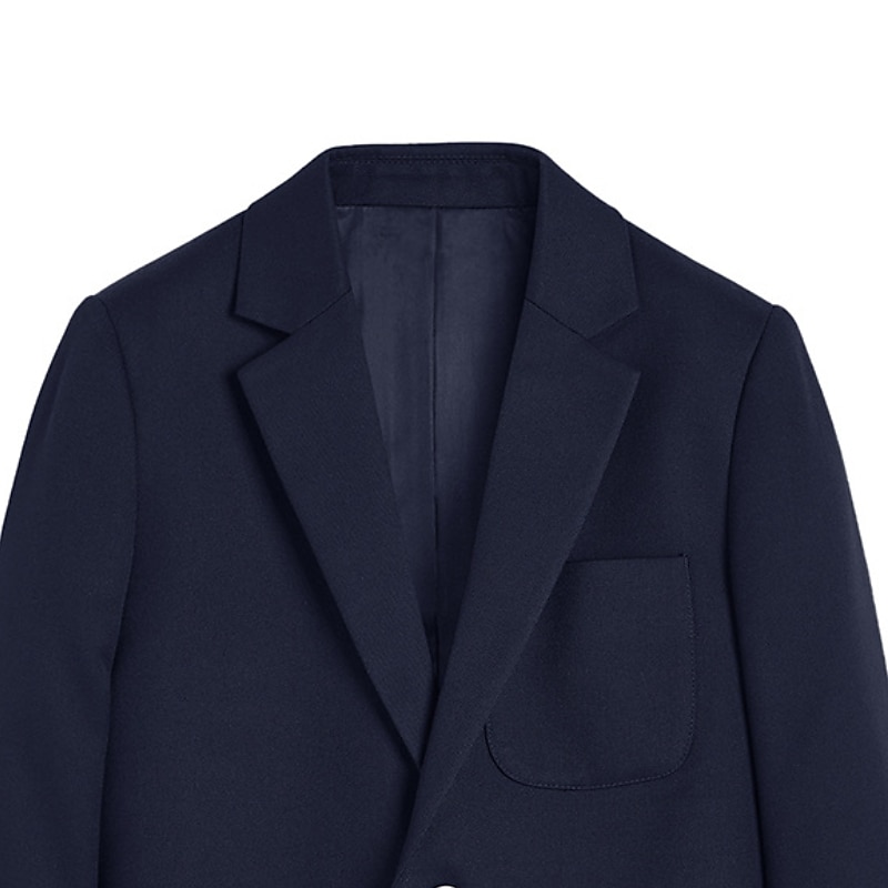 Barn Pojkar Blazer Kappa Ytterkläder Ensfärgat Långärmad Täcka Formell Grundläggande Dagligen Svart Marinblå Grå Vinter Höst 7-13 år 2025 - $32.99 –P3