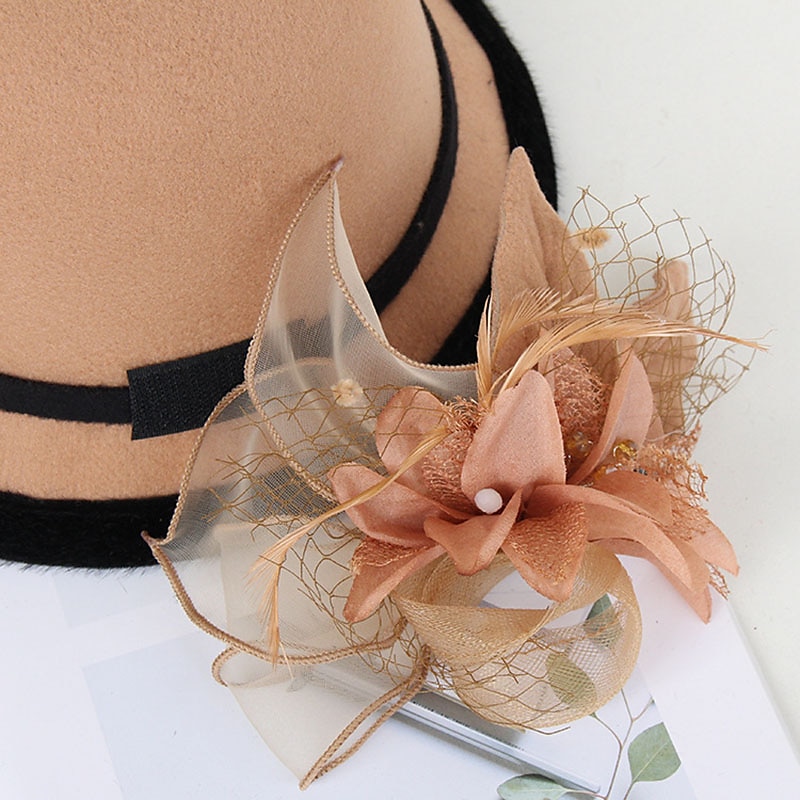 kentucky cappello derby autunnale cappelli da sposa piume artificiali misto poli/cotone bombetta/cloche cappello alla pescatora cappello fedora casual vacanza stile vintage elegante con applicazioni del 2025 a $18.99 –P1