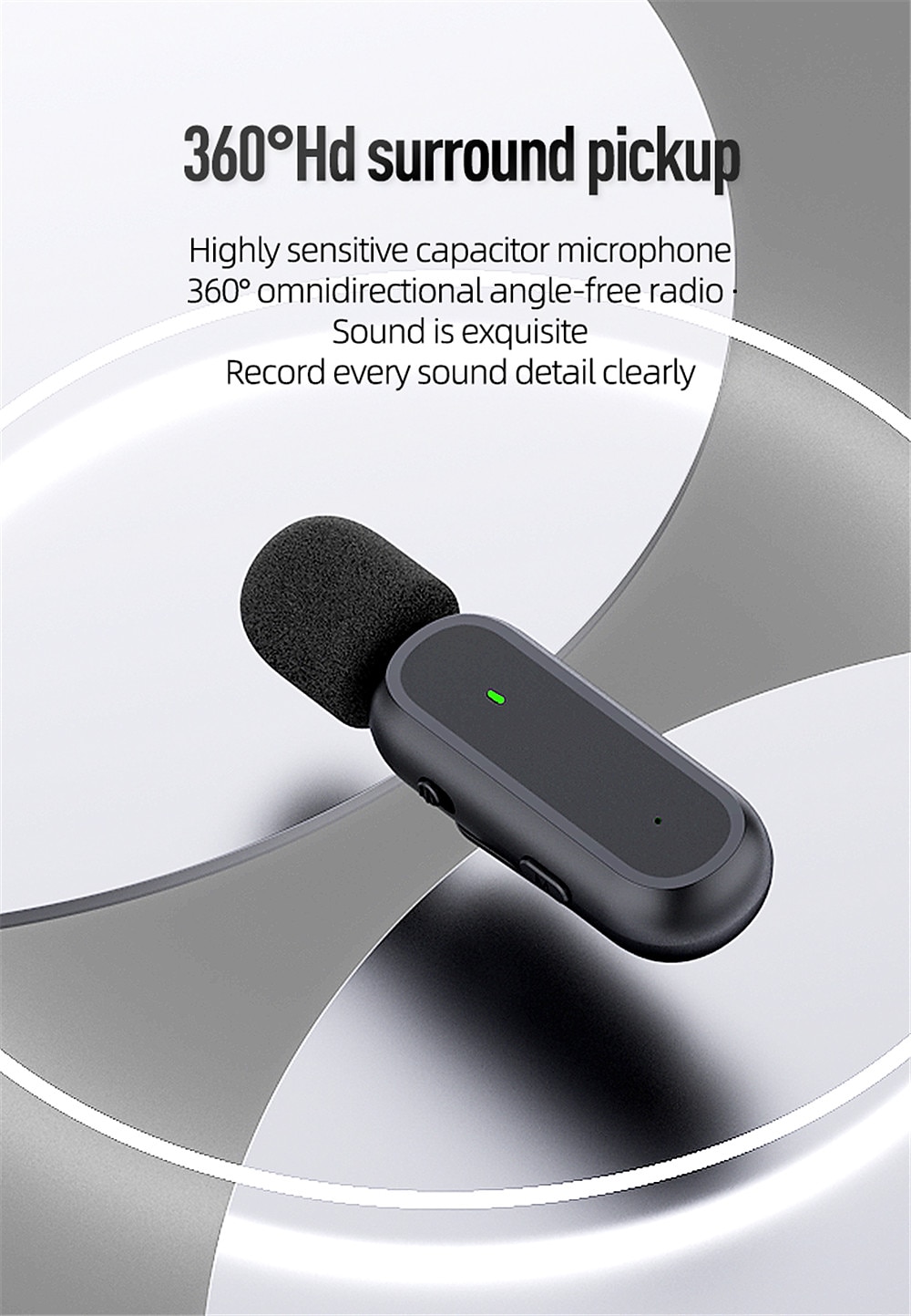 Wireless Lavalier Microphone Noise Cancelling Audio Video Recording for iPhone/iPad/Android/Xiaomi/Samsung Live Game Mic 2025 - $51.99 –P12