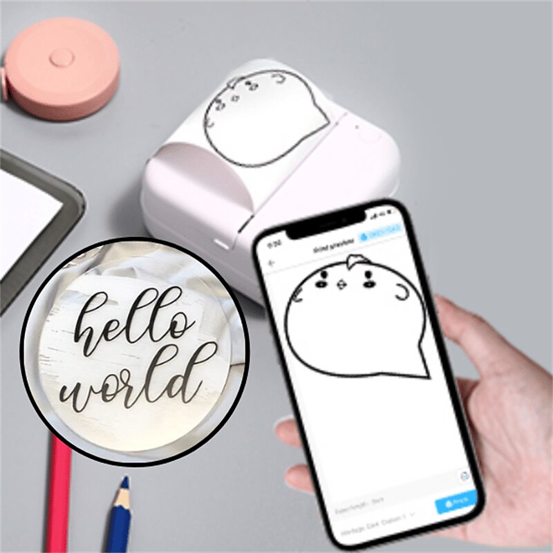Mini Portable Thermal Printer Bluetooth Connection For Mobile Phone Student Wireless Printer Error Problem Printing 2023 - US $21.49 –P4