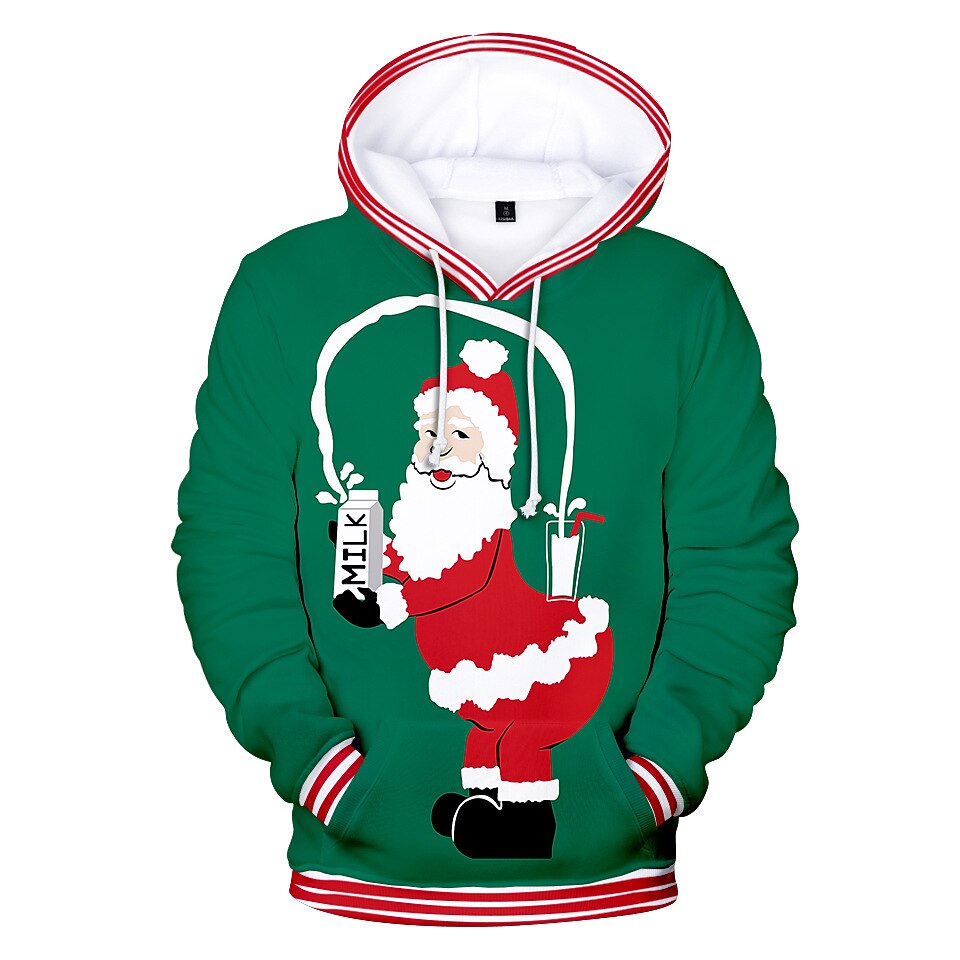 Alv Jerseysjakke Hattetrøje Alvekostyme Pullover 3D-utskrift Par Herre Dame Jul Karneval Maskerade Jul Spesiell Voksne Fest Jul Feriereise Topp 2025 - $29.99 –P3