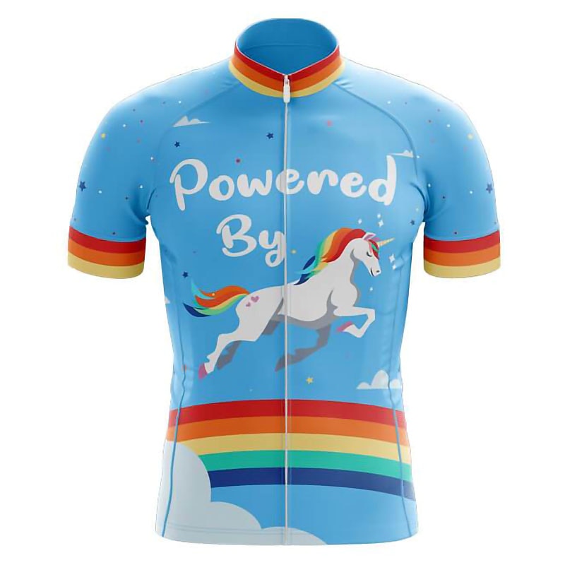 Voor heren Wielrenshirt Eenhoorn Grappig Engelse slogan Korte mouw Fietsen Shirt Kleding Bovenlichaam met 3 achterzakken Bergracen Wegwielrennen Sneldrogend Reflecterende strips Achterzak 2026 - $30.99 –P11